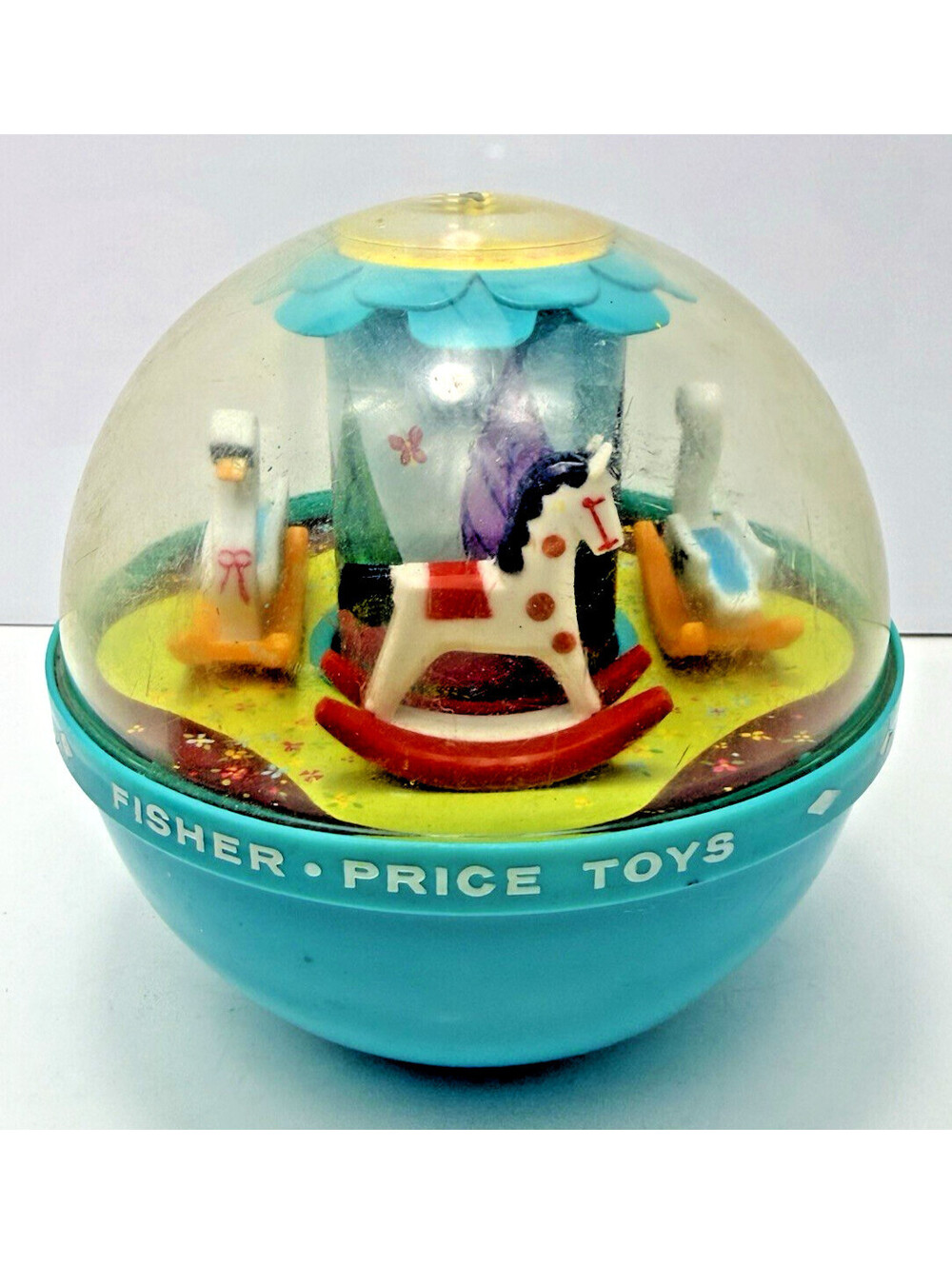 Vtg Fisher Price Roly Poly Chime Ball Baby Toddler Retro Toy No. 165 USA